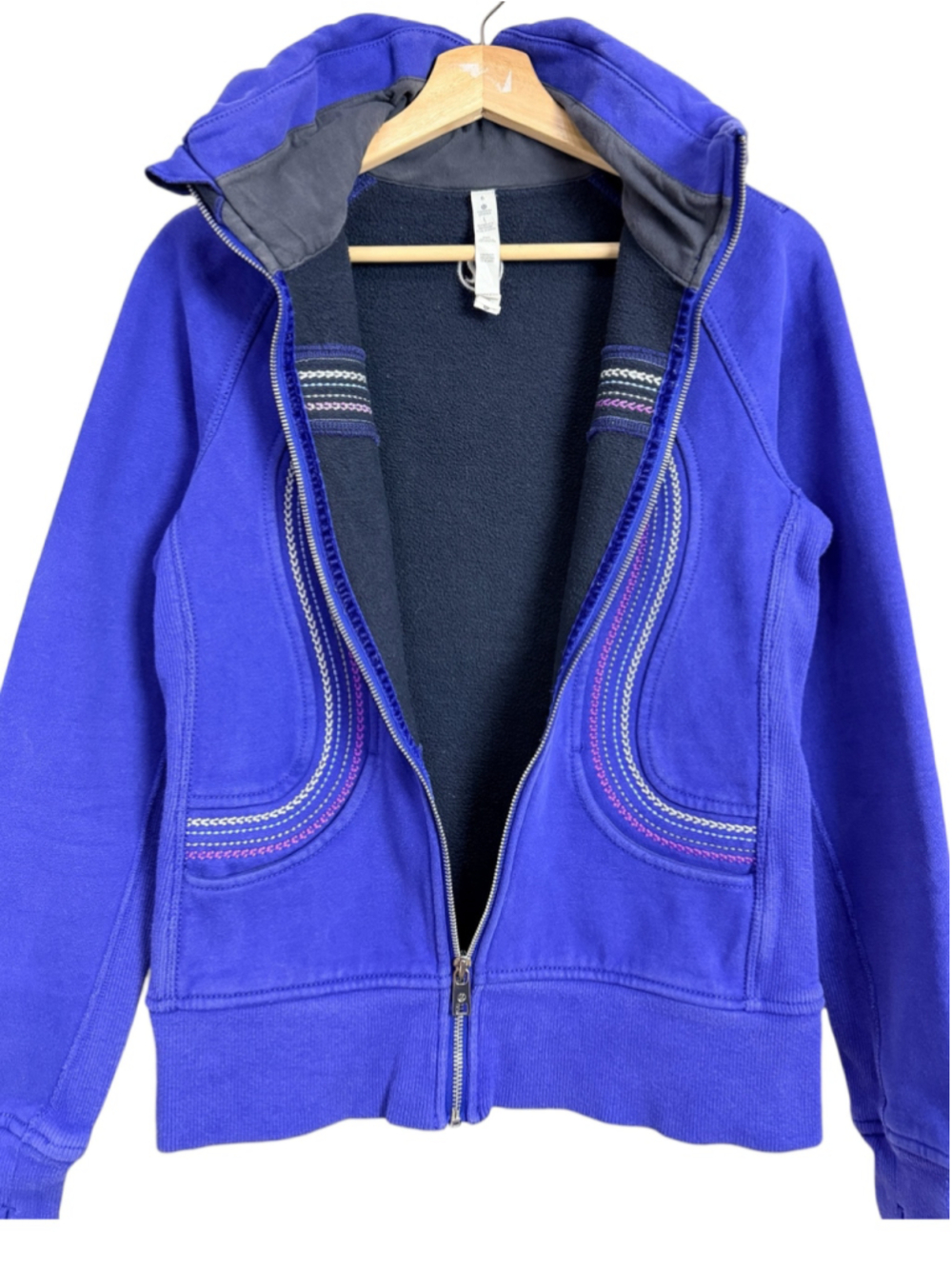 LULULEMON Cuddle Up Blue Jacket Zip-up Athleisure Gym Training Yoga, Sz 6 - Picture 12 of 16